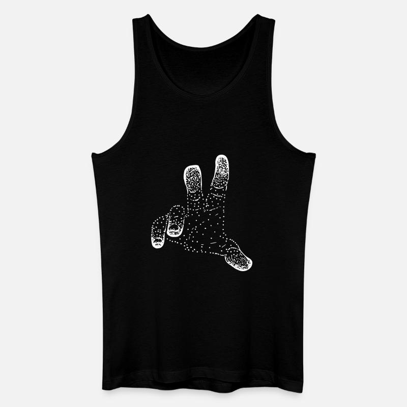 Hand - Männer Bio Tank Top - Schwarz