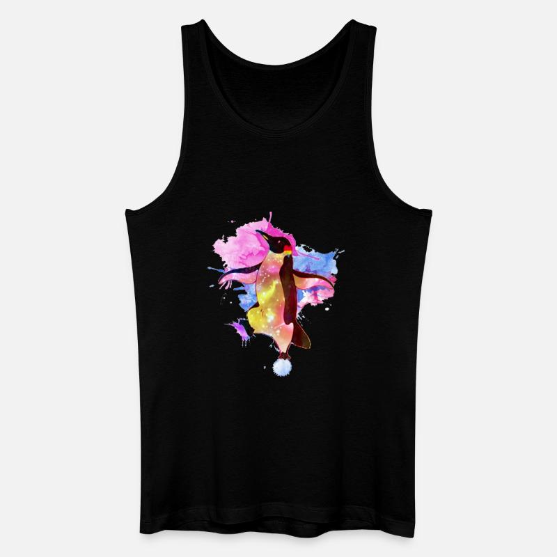Kosmischer Pinguin Aquarell - Männer Bio Tank Top - Schwarz