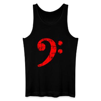Bass Clef Vintage Musical Symbols Design (Rouge) - Débardeur bio Homme - noir - Devant