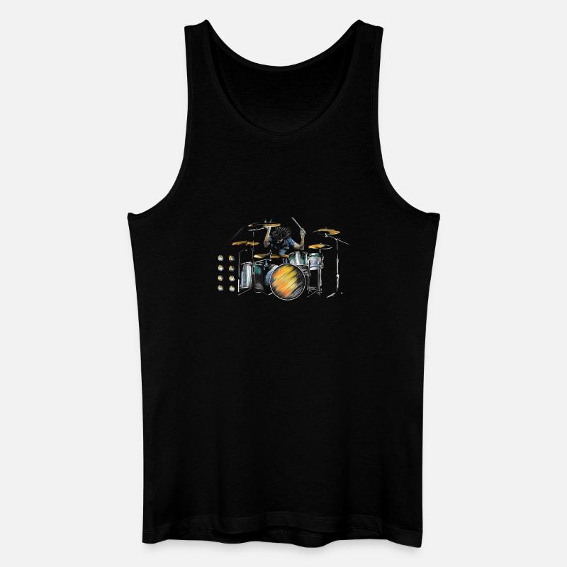 Schlagzeug - Männer Bio Tank Top - Schwarz