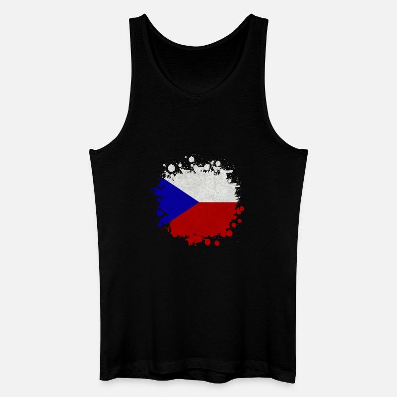 Tschechien Klecks / Geschenk Prag Flagge - Männer Bio Tank Top - Schwarz