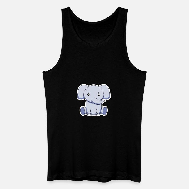 Elefant - Männer Bio Tank Top - Schwarz