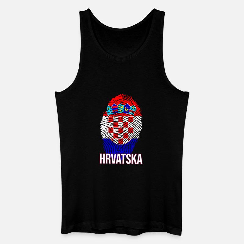Conception HRVATSKA avec drapeau croate - Débardeur bio Homme - noir