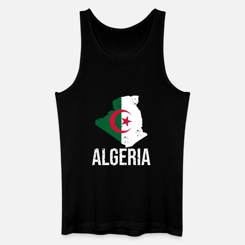 Algerische Flagge im Karten-Design - Männer Bio Tank Top - Schwarz