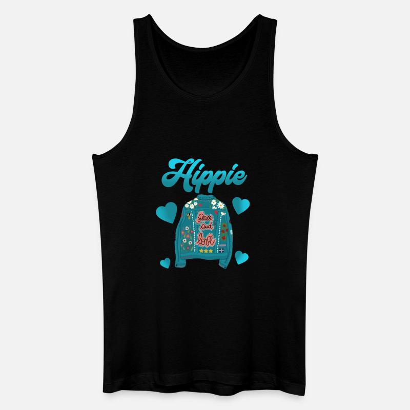 Hippie - Männer Bio Tank Top - Schwarz