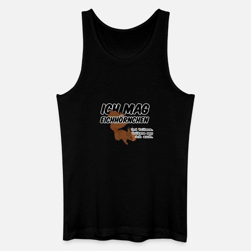 Eichhörnchen Vulkan Quiz Jäger lustig Spruch - Männer Bio Tank Top - Schwarz