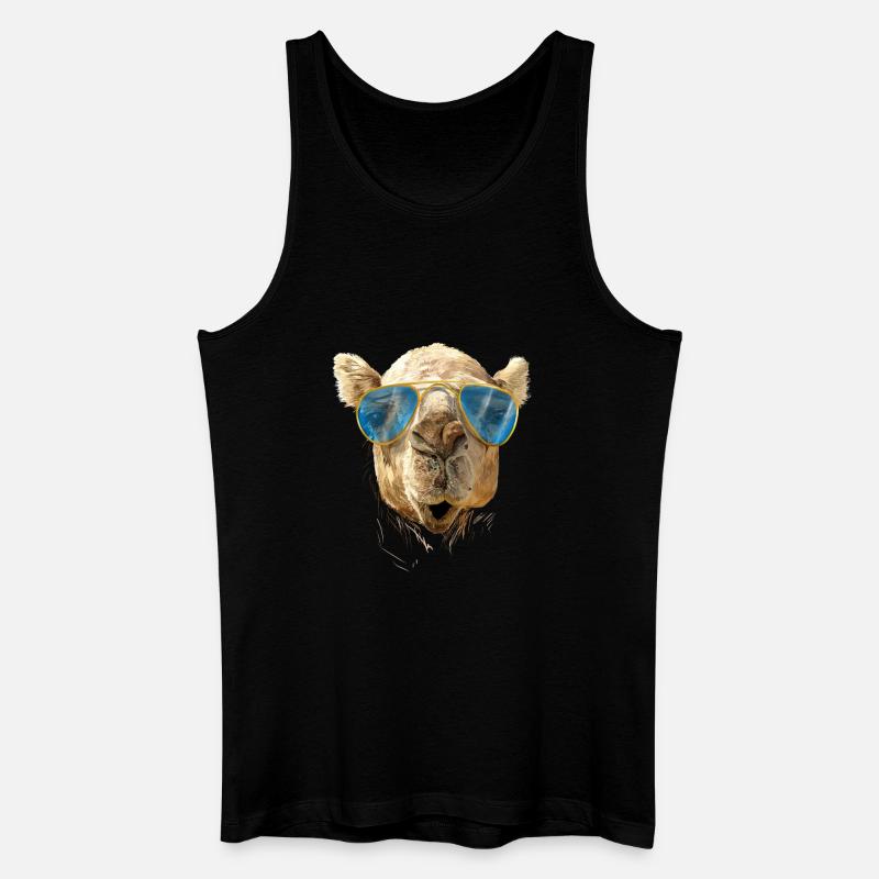 Kamel mit Sonnenbrille - Männer Bio Tank Top - Schwarz