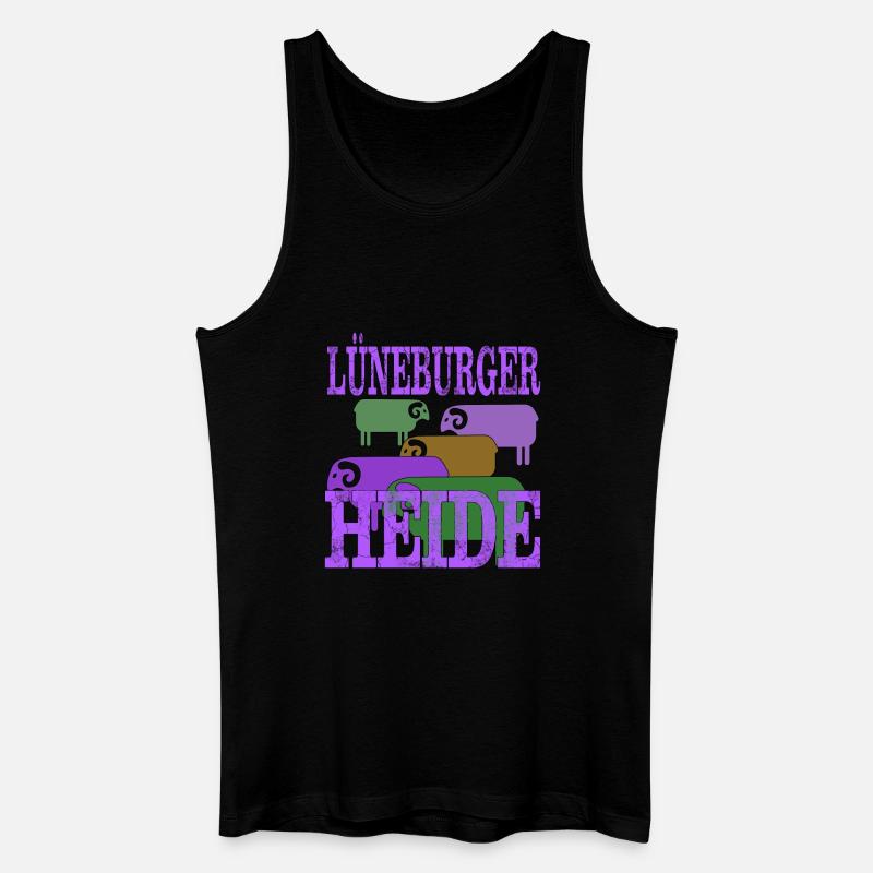 Lüneburger Heide Motiv - Männer Bio Tank Top - Schwarz