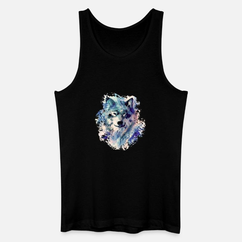 Wolf im Norden - Männer Bio Tank Top - Schwarz