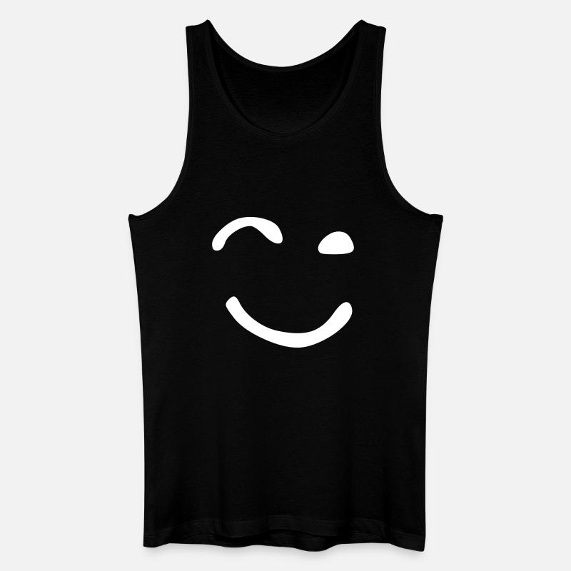 Das zwinkernde Gesicht - Männer Bio Tank Top - Schwarz