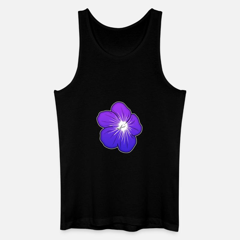Violette Blütenillustration mit leuchtender Mitte - Männer Bio Tank Top - Schwarz