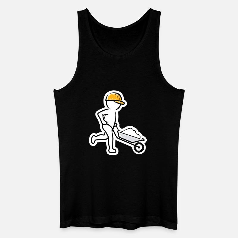 Bauarbeiter mit Schubkarre - Männer Bio Tank Top - Schwarz