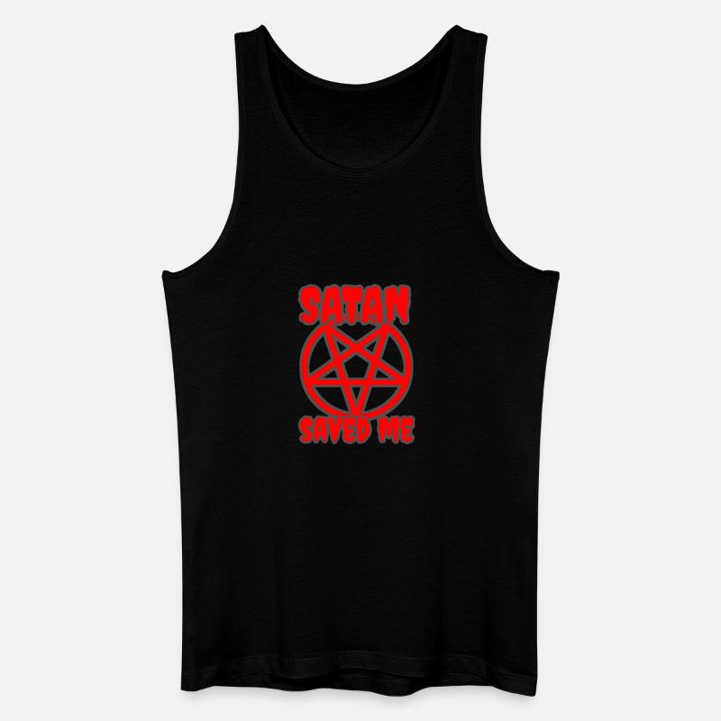 Satan saved me - Männer Bio Tank Top - Schwarz