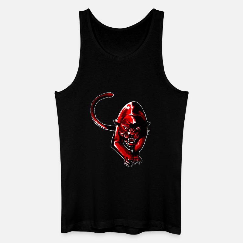 Roter Panther - Männer Bio Tank Top - Schwarz