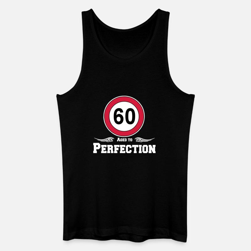 60 urodziny, postarzane do perfekcji 60 .... (25) - Ekologiczny tank top męski - czarny
