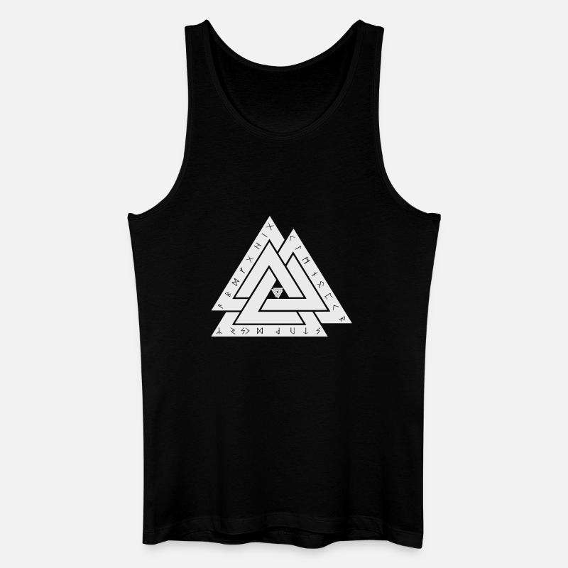 Valknut Wikinger Symbol - Männer Bio Tank Top - Schwarz