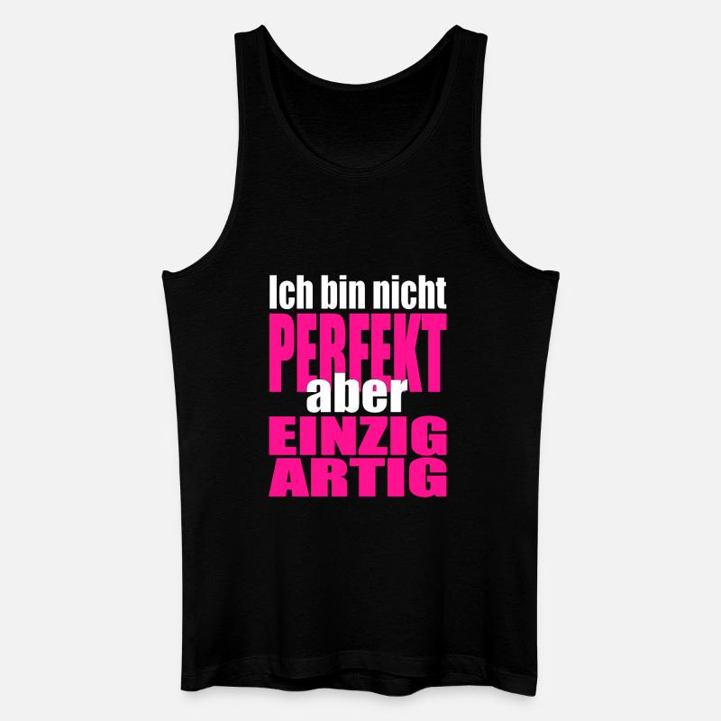 Nicht perfekt, einzigartig in Pink - Männer Bio Tank Top - Schwarz