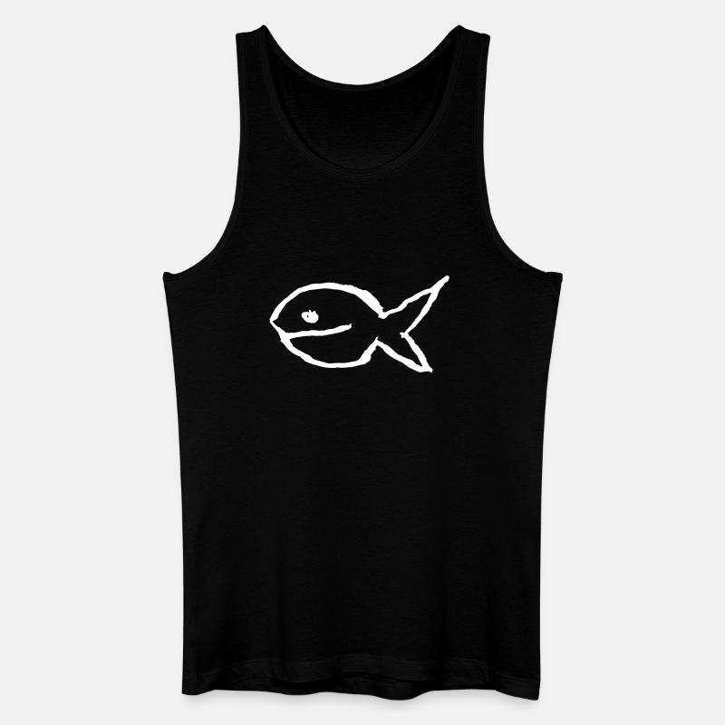 Fish - minimal vector illustration - Men’s Organic Tank Top - black