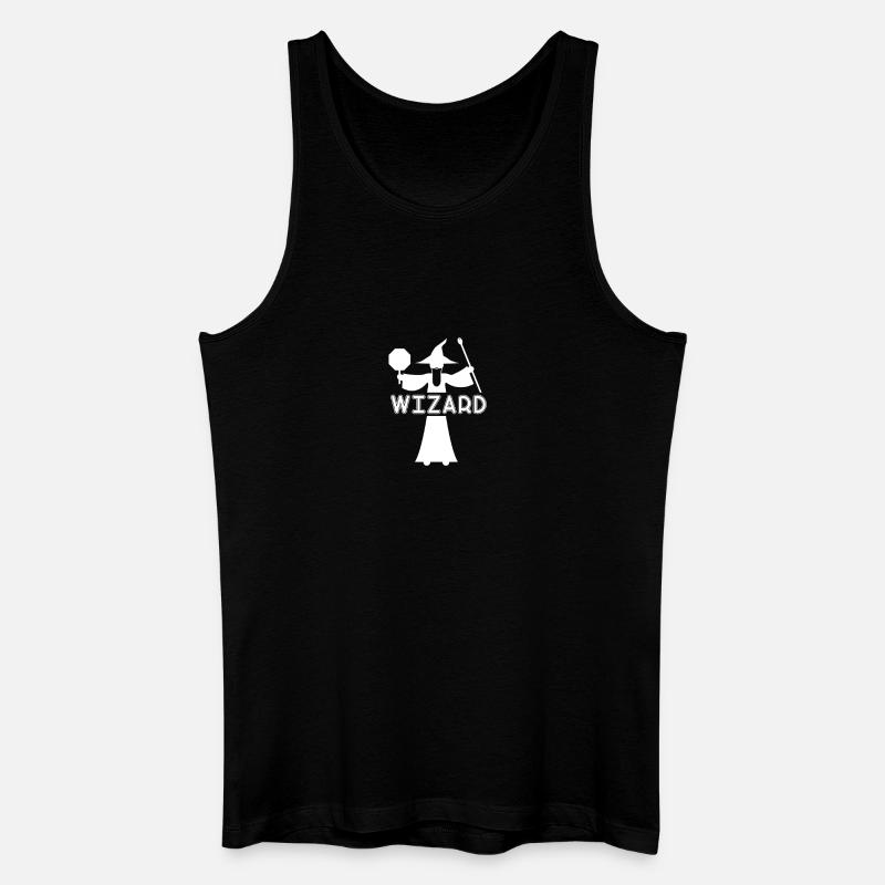 Wizard silhouette with magic wand - Men’s Organic Tank Top - black
