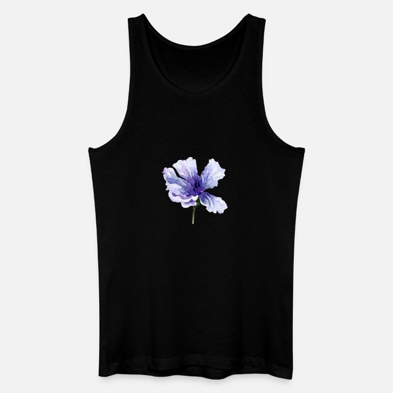Blume - Männer Bio Tank Top - Schwarz