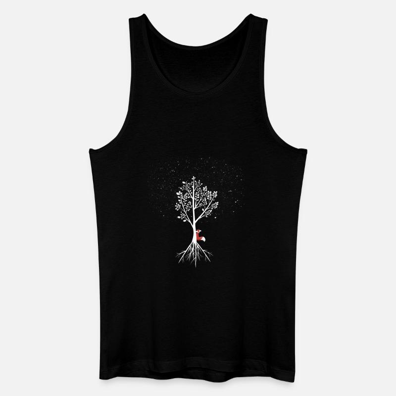 Weide mit Fuchs und Wurzeln - Männer Bio Tank Top - Schwarz