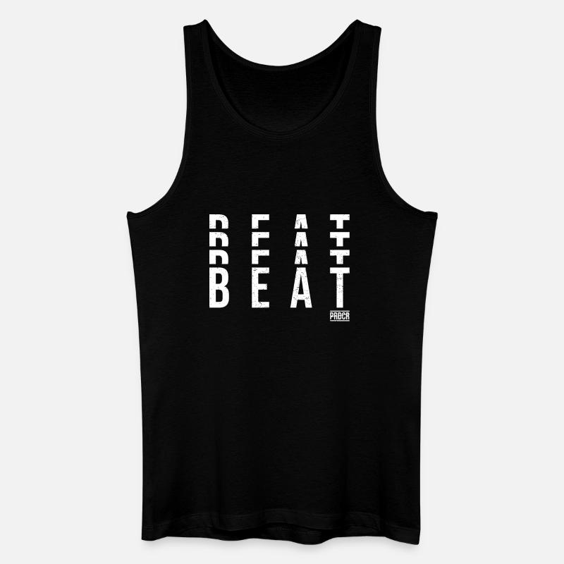 Beats Vertikale Typografie - Männer Bio Tank Top - Schwarz