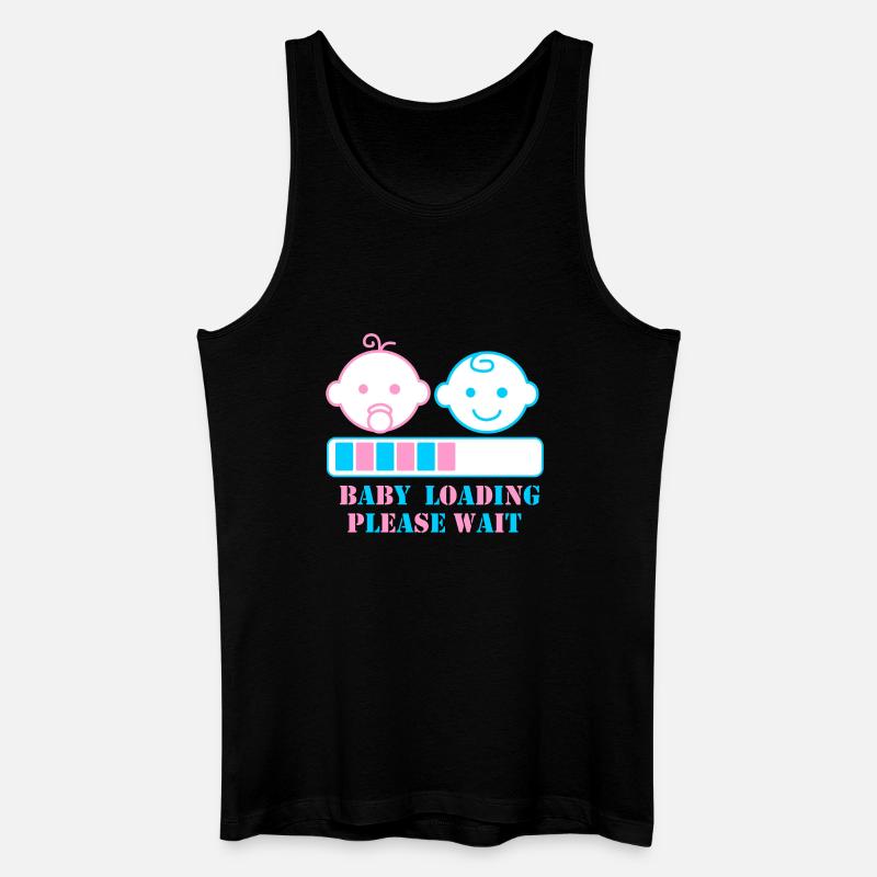 BABY LOADING BITTE WARTEN - Männer Bio Tank Top - Schwarz