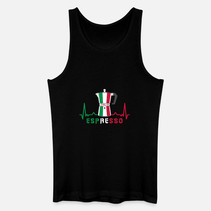 Herzfrequenz Espresso Design / Geschenkidee - Männer Bio Tank Top - Schwarz