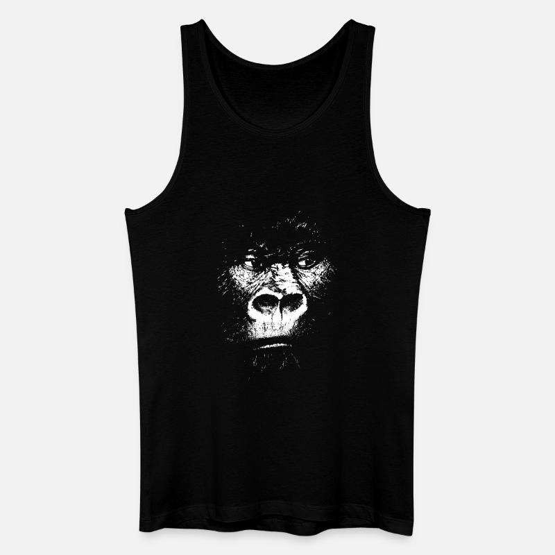 Expressionist Monkey Illustration, Gorilla - Men’s Organic Tank Top - black