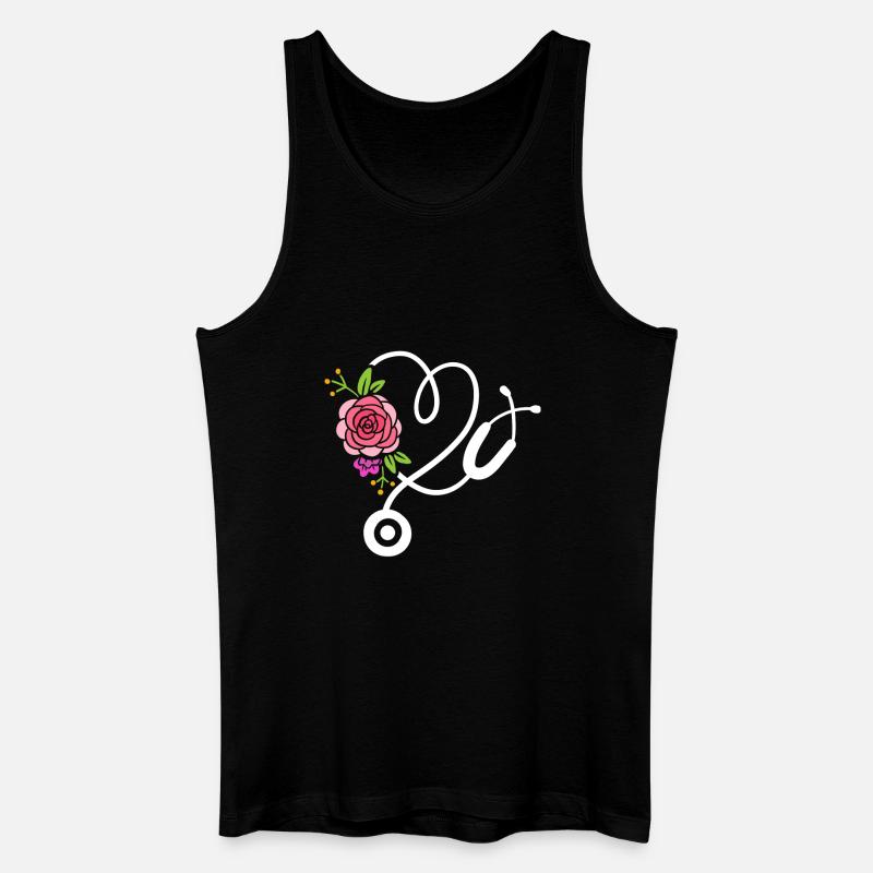 Stethoskop Doktor Krankenschwester - Männer Bio Tank Top - Schwarz