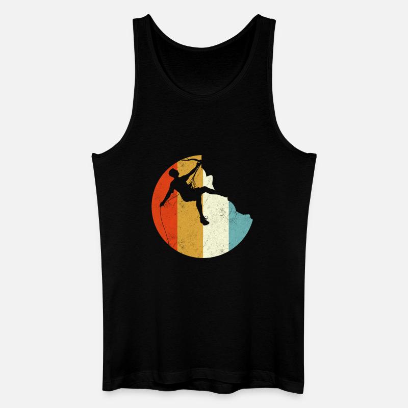 Climber Silhouette on Rainbow Gradient Globe - Men’s Organic Tank Top - black