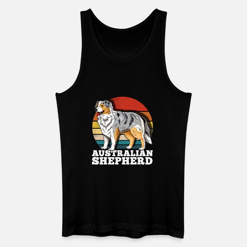 Australian Shepherd Aussie Retro - Männer Bio Tank Top - Schwarz