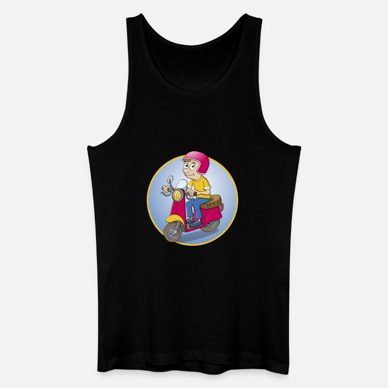Der Rollerfahrer - Version1 - Männer Bio Tank Top - Schwarz