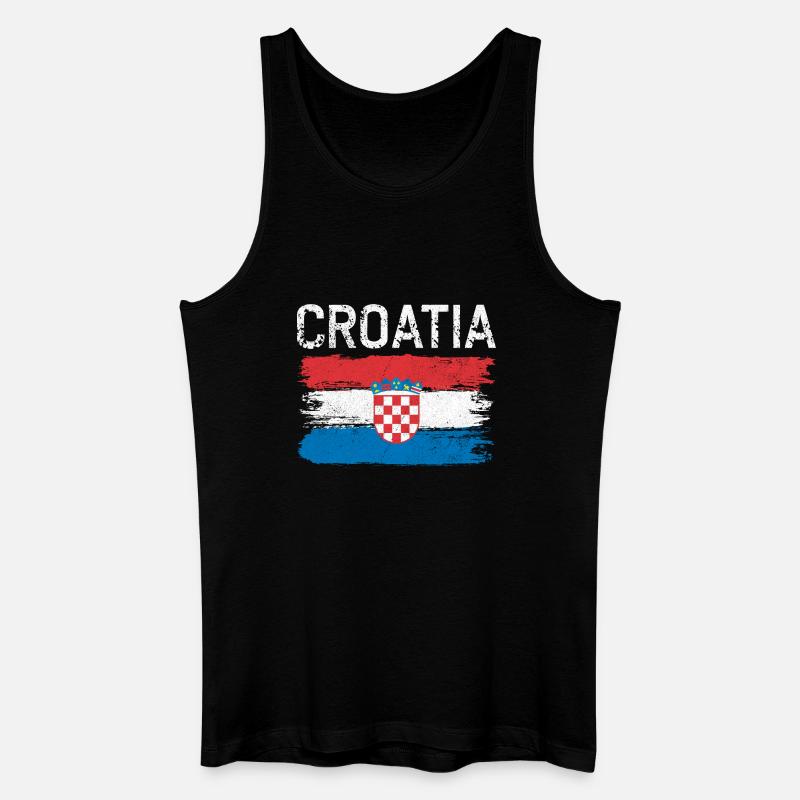 Kroatisches Pinselflaggenwappen - Männer Bio Tank Top - Schwarz