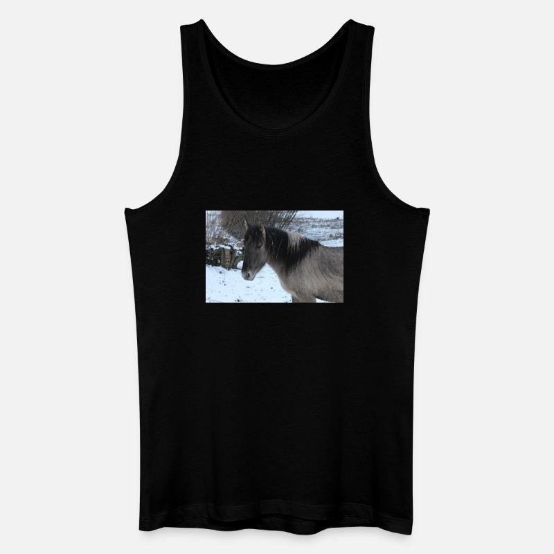 Pferd Pferdeposter - Männer Bio Tank Top - Schwarz