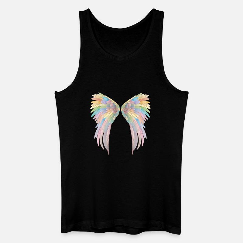 Wunderschöne pastellfarbene Engelsflügel - Männer Bio Tank Top - Schwarz