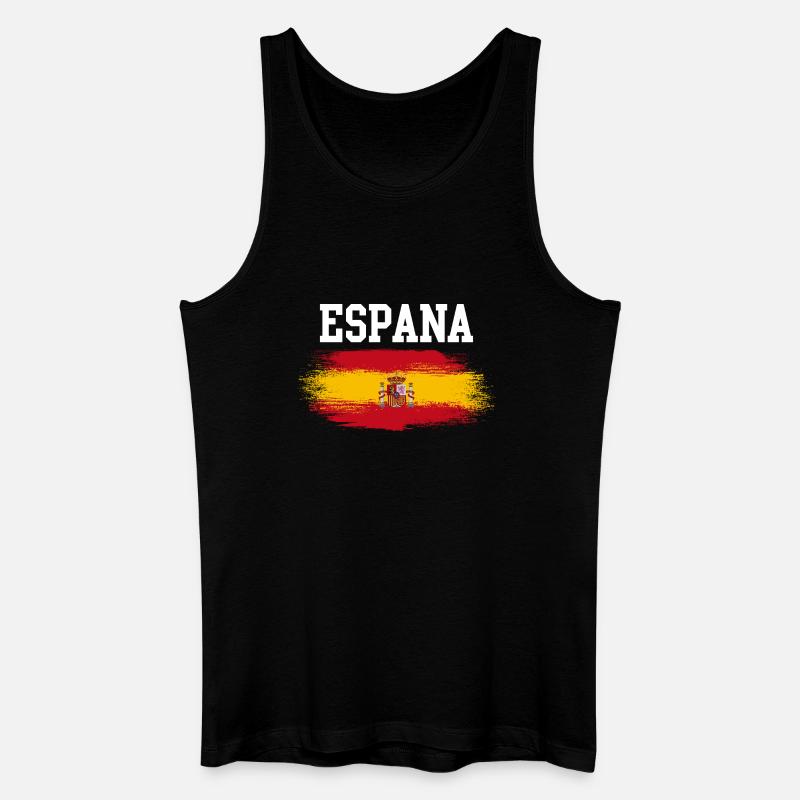 Brosse du drapeau de l’Espagne - Débardeur bio Homme - noir