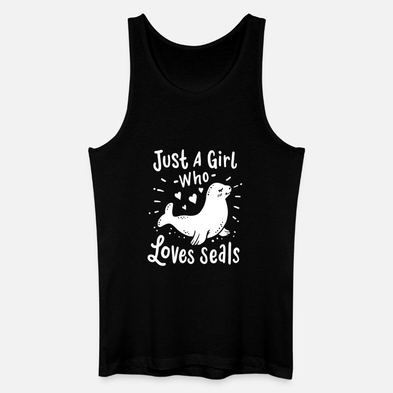 Seelöwe Robbe - Männer Bio Tank Top - Schwarz