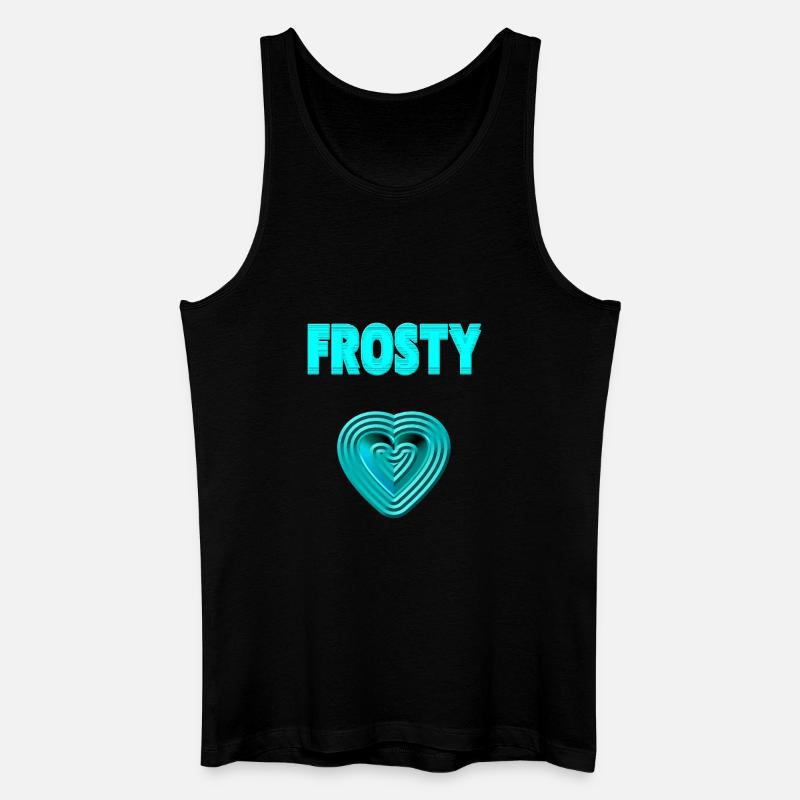 FROSTY HERZ - in love - Männer Bio Tank Top - Schwarz