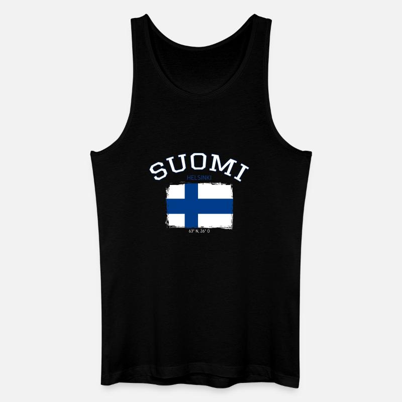 Finnland Flagge mit Helsinki Referenz - Männer Bio Tank Top - Schwarz