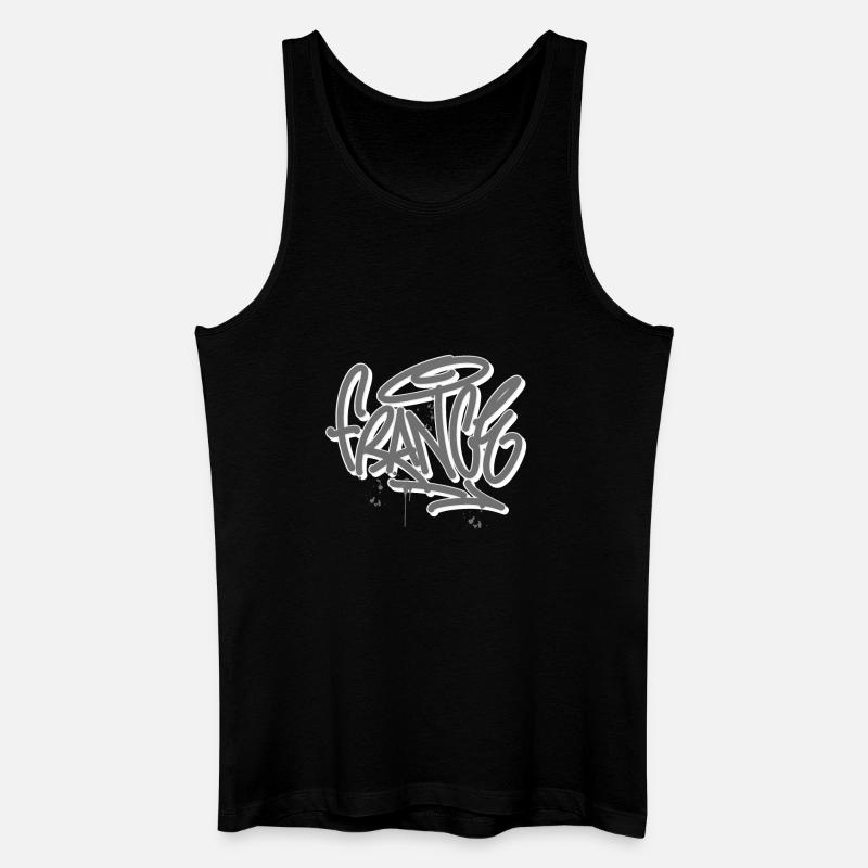 France Graffiti - Männer Bio Tank Top - Schwarz