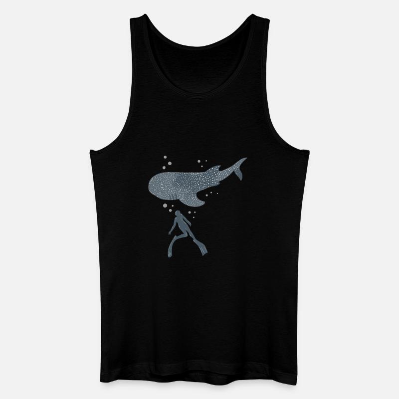Walhai Freitaucher - Männer Bio Tank Top - Schwarz