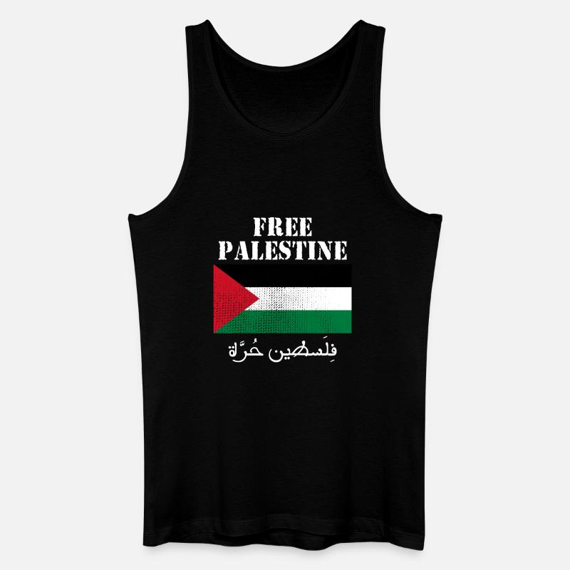 Drapeau de Palestine libre - Débardeur bio Homme - noir