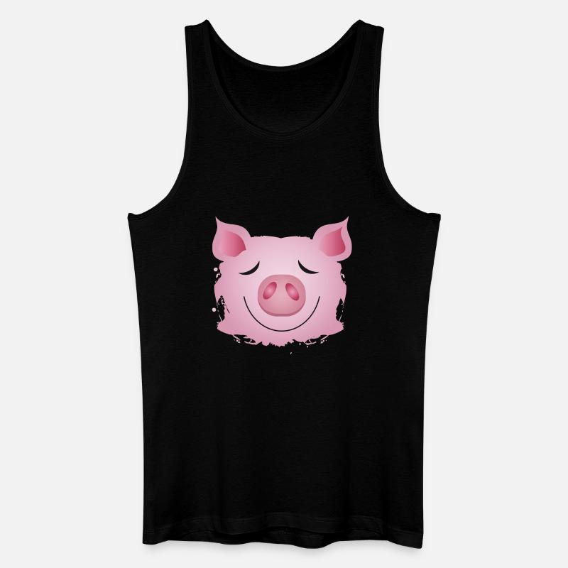 Kopf eines Schweins - Glücksschwein Graffiti - Männer Bio Tank Top - Schwarz