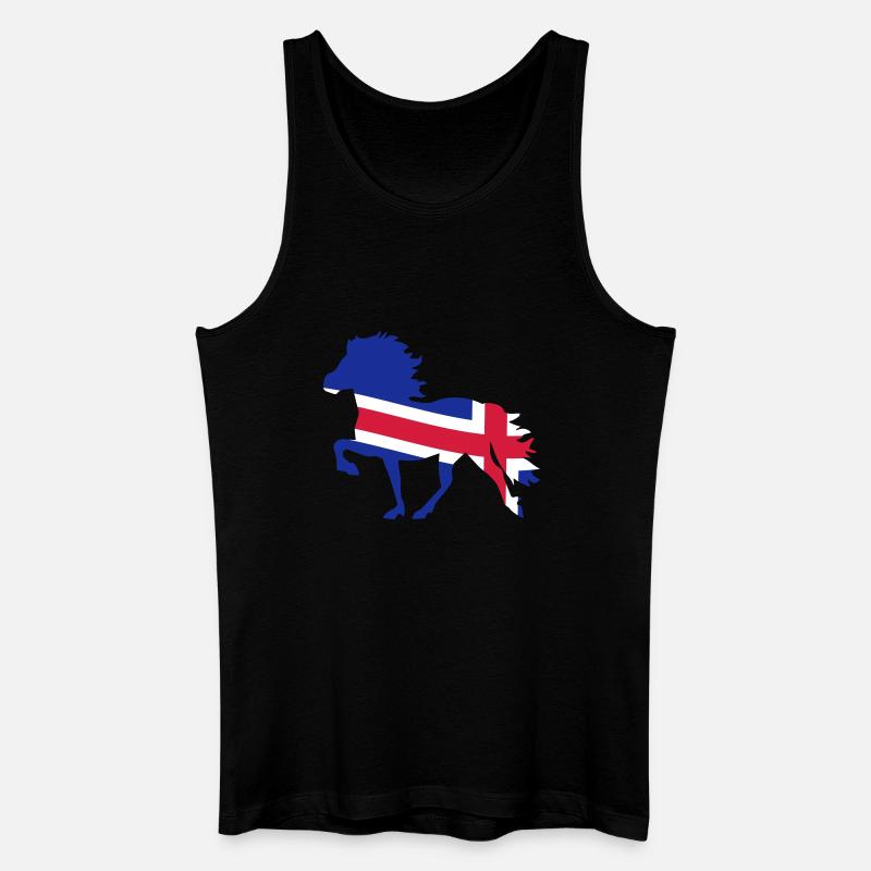 Islandpferd Flagge - Männer Bio Tank Top - Schwarz