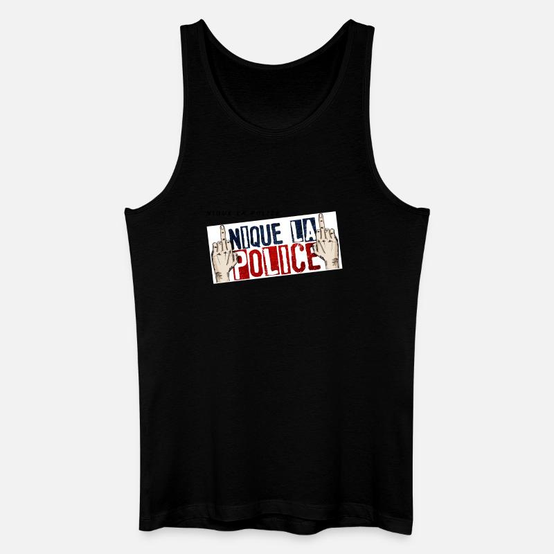 Fick die Polizei - Männer Bio Tank Top - Schwarz
