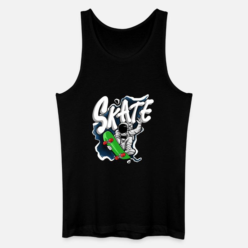 Skate Astronaut - Männer Bio Tank Top - Schwarz