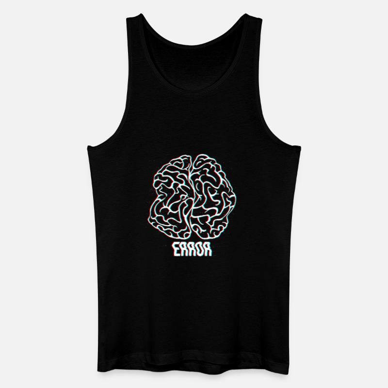 Neon-Glitch-Gehirnfehler - Männer Bio Tank Top - Schwarz