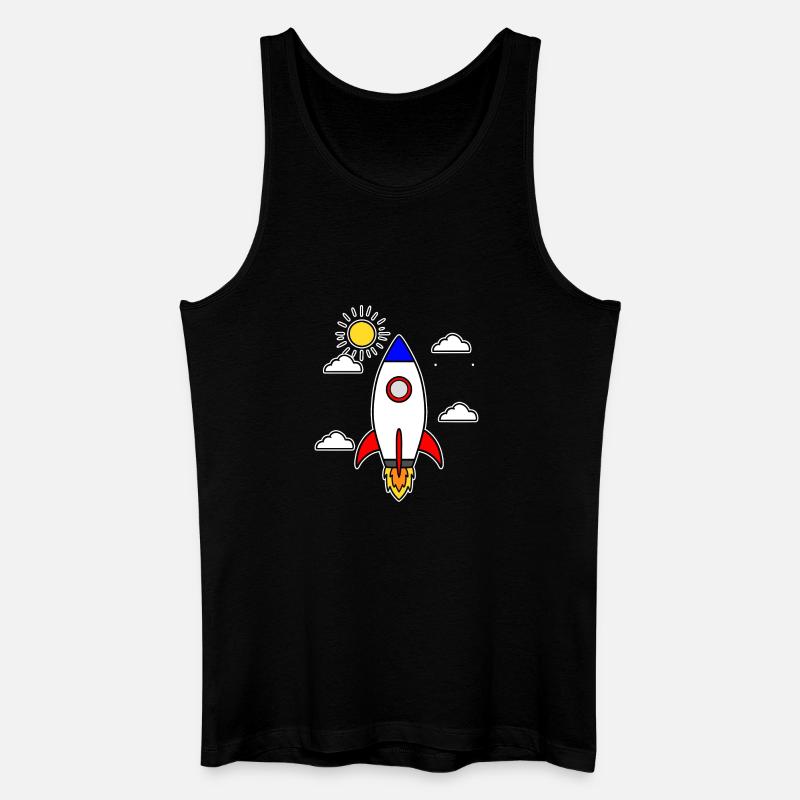 Schulstart Rakete Raumschiff Schulbeginn Schule - Männer Bio Tank Top - Schwarz
