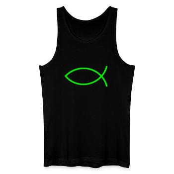 Jésus poisson vert Ichthys poisson poisson poisson poisson - Débardeur bio Homme - noir - Devant